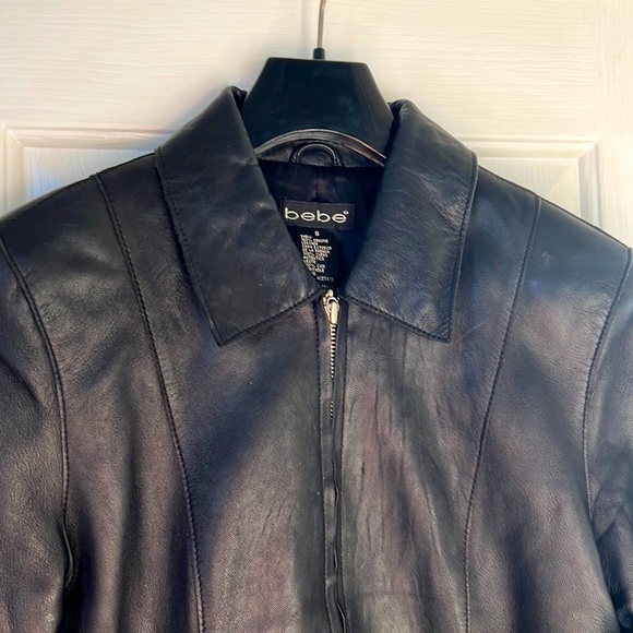 BEBE Buttery soft black genuine leather jacket - Picture 3 of 14